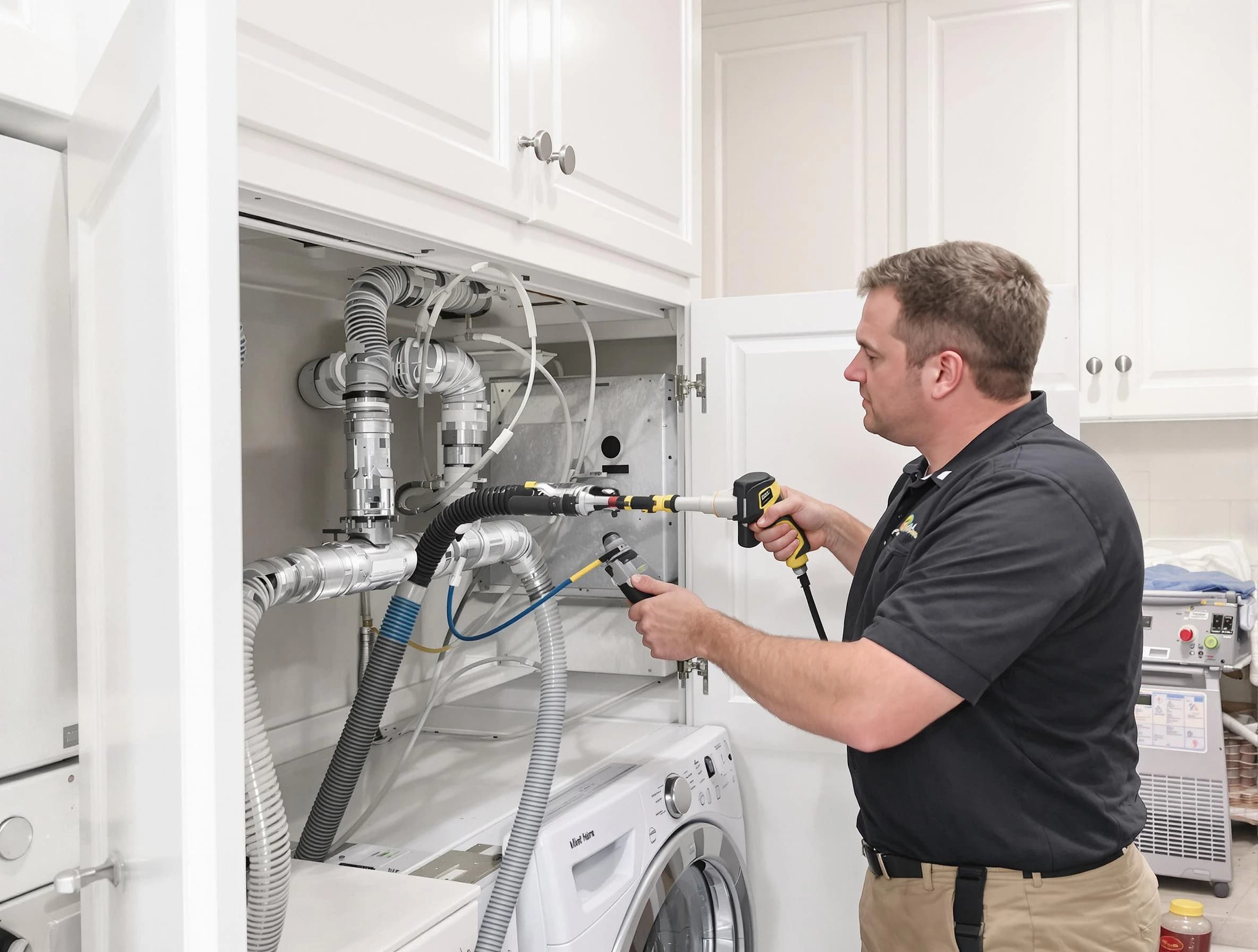 Gresham Park Dryer Vent Cleaning professional removing severe blockage from a clogged dryer vent in Gresham Park
